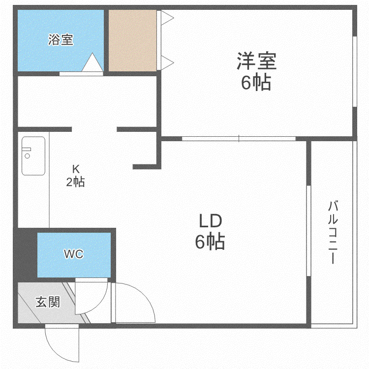 パラッツオ平岸(1LDK/3階)の間取り写真
