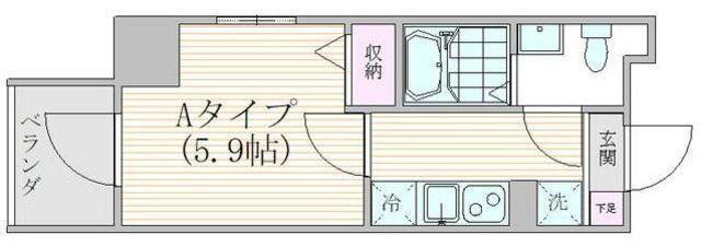 ザ・プレシャス武蔵小杉(1K/2階)の間取り写真