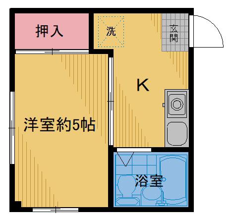 翔啓ハイツ(1K/3階)の間取り写真