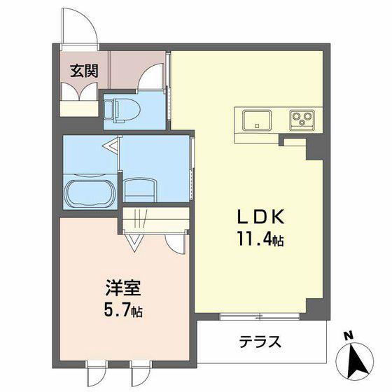 グランヴェールIII(1LDK/1階)の間取り写真