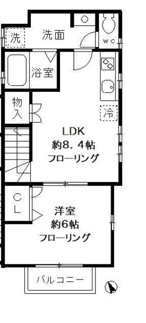 パイン フォレスト(1LDK/2階)の間取り写真