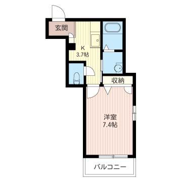 メゾン福田参番館(1K/3階)の間取り写真