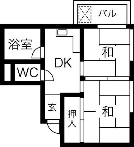 丸の内中駒ビル(2DK/4階)の間取り写真