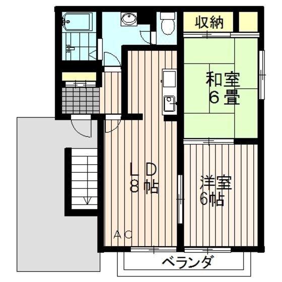 カサデ・フォーレ(2LDK/1階)の間取り写真