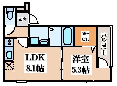 フジパレス住道I番館(1LDK/1階)の間取り写真