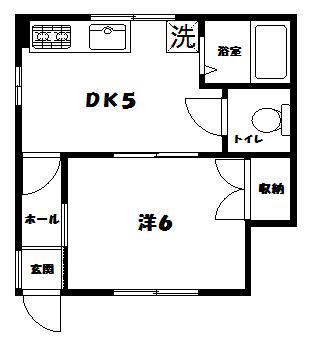 たからコーポ(1DK/1階)の間取り写真