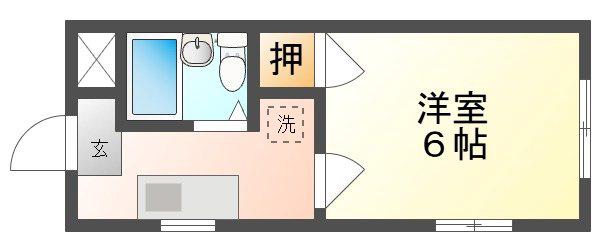 アーバン大供(1K/4階)の間取り写真