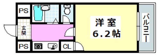 フォルシアエム(1K/2階)の間取り写真