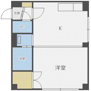 シティハウス平岸(1LDK/1階)の間取り写真