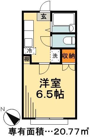 ブランシュ・ネージュB(1K/2階)の間取り写真