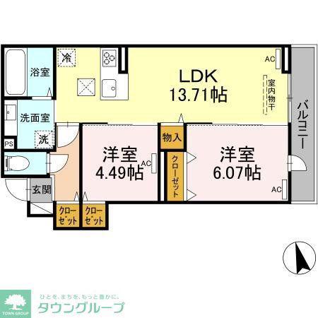 グラナーデ高井戸東(2LDK/1階)の間取り写真