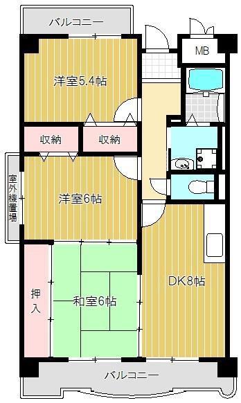 KMコートあびこ(3DK/3階)の間取り写真