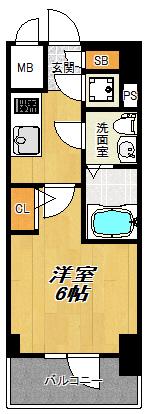 エスリード大阪シティノース(1K/5階)の間取り写真