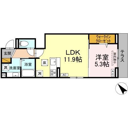 D-SOLACE幕張本郷2丁目(1LDK/1階)の間取り写真