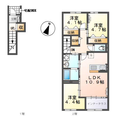 セリアージュ(3LDK/2階)の間取り写真