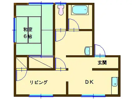 ハイツIZZIII(1LDK/1階)の間取り写真