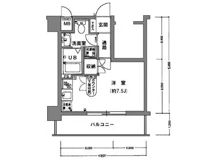 スカイコート新高円寺(ワンルーム/2階)の間取り写真