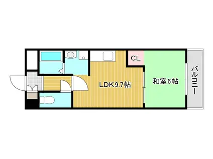 エルザビル馬借47(1LDK/6階)の間取り写真