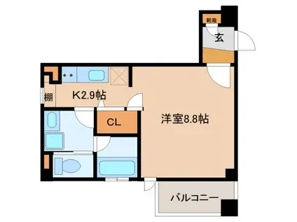 ミラージュにおの浜(1K/7階)の間取り写真