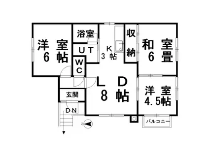 田中マンション(3LDK/2階)の間取り写真