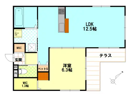 メゾン エスペランサ 辻堂(1LDK/1階)の間取り写真