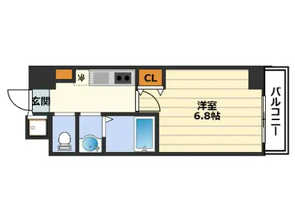 フレアコート梅田(1K/5階)の間取り写真