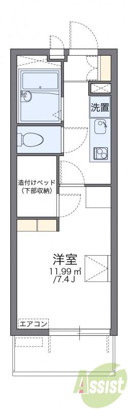 レオパレスエアポ-ト(1K/4階)の間取り写真