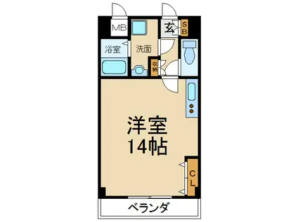 ラ・ヴィータローザ 松栄(ワンルーム/2階)の間取り写真