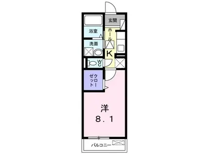 アイビーコート山崎(1K/1階)の間取り写真