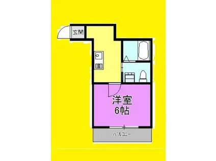 クオリティア橋本(1K/2階)の間取り写真