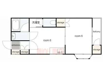 エターナルI(1DK/2階)の間取り写真