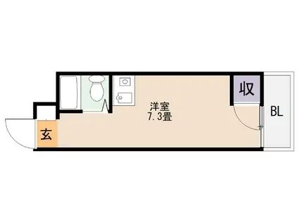 エクセレント小若江(ワンルーム/3階)の間取り写真
