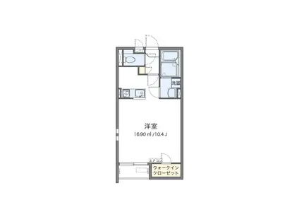 クレイノ宝塚東(1K/2階)の間取り写真