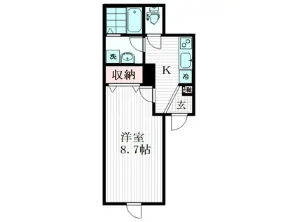 江戸川区瑞江1丁目アパート(1K/2階)の間取り写真