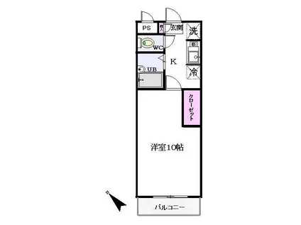 ベルメゾン本八幡(1K/2階)の間取り写真
