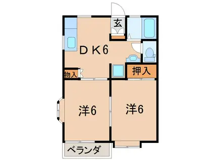 グルーヴィS・R(2DK/2階)の間取り写真