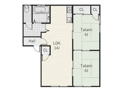 サンヒルズC(2LDK/1階)の間取り写真