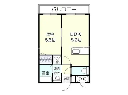 ヴェルビュー郡元(1LDK/2階)の間取り写真