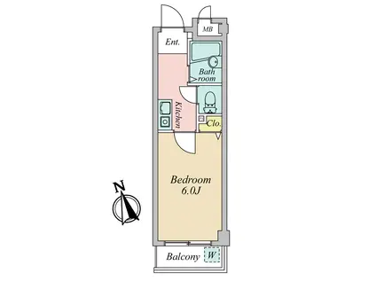プレール新橋(1K/3階)の間取り写真