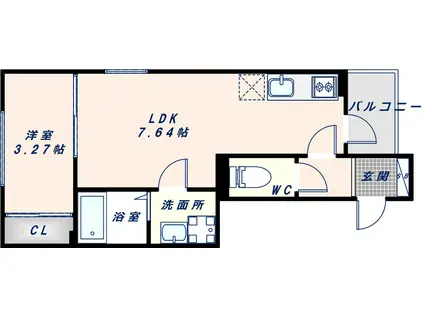 リブレメゾン弥刀(1DK/1階)の間取り写真