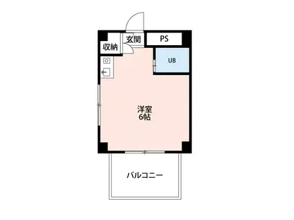 パールハイツ(ワンルーム/3階)の間取り写真