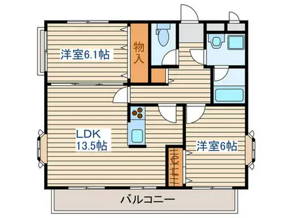CASA-S(2LDK/3階)の間取り写真