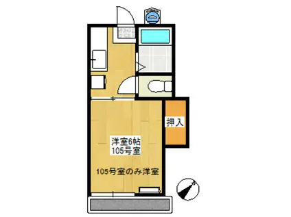 内田ハイム(1K/1階)の間取り写真