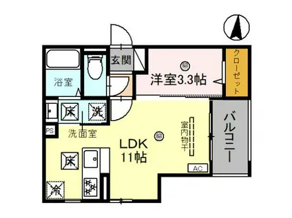 D-LUCE黒田-イースト(1LDK/1階)の間取り写真