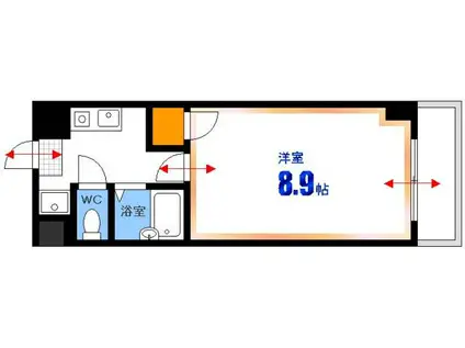 SIMPLE LIFE K(1K/7階)の間取り写真