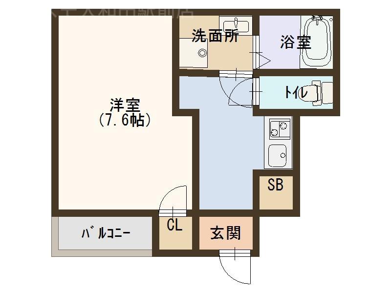 京阪本線 大和田駅(大阪) 徒歩7分 2階建 築8年(1K/1階)の間取り写真
