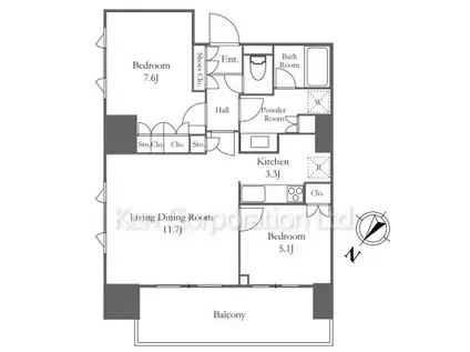 HARUMI FLAG PORT VILLAGE(2LDK/6階)の間取り写真