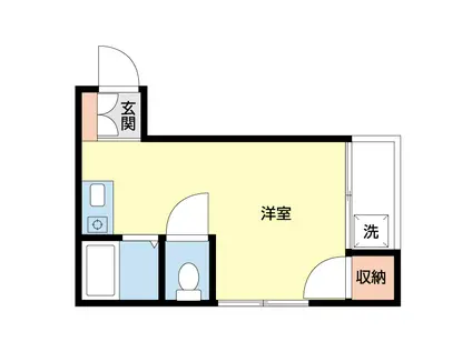 コーポホワイト南出島B棟(ワンルーム/2階)の間取り写真