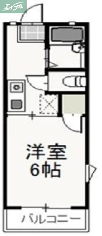 ドミール小川(1K/1階)の間取り写真