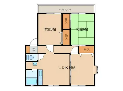 LAUREL COCOLA(2LDK/1階)の間取り写真